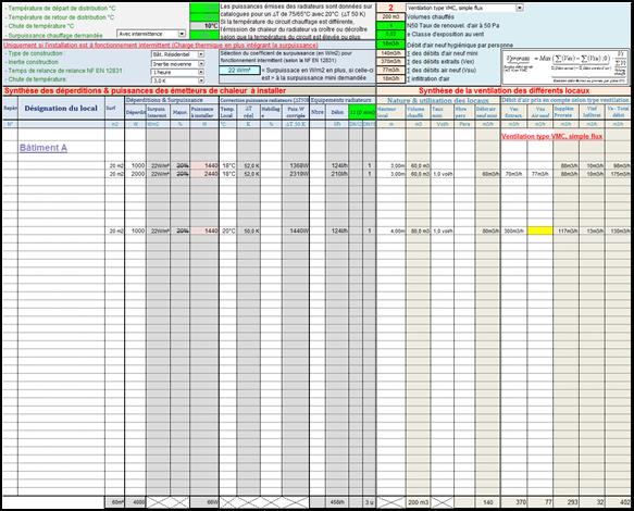 Programme calcul charge thermique totale chauffage batiment